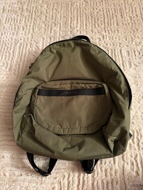 Calvin Klein Backpack Olive Green Nylon Lightweight Travel School Bag Logo Strap